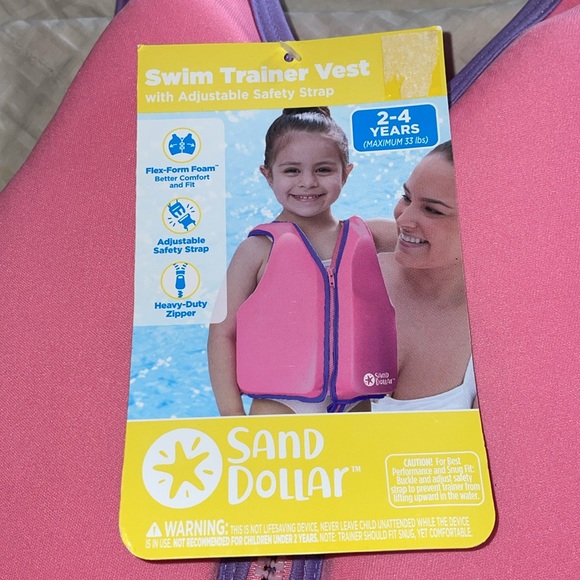 NWT Sand Dollar Pink Swim Trainer Vest - Picture 5 of 6